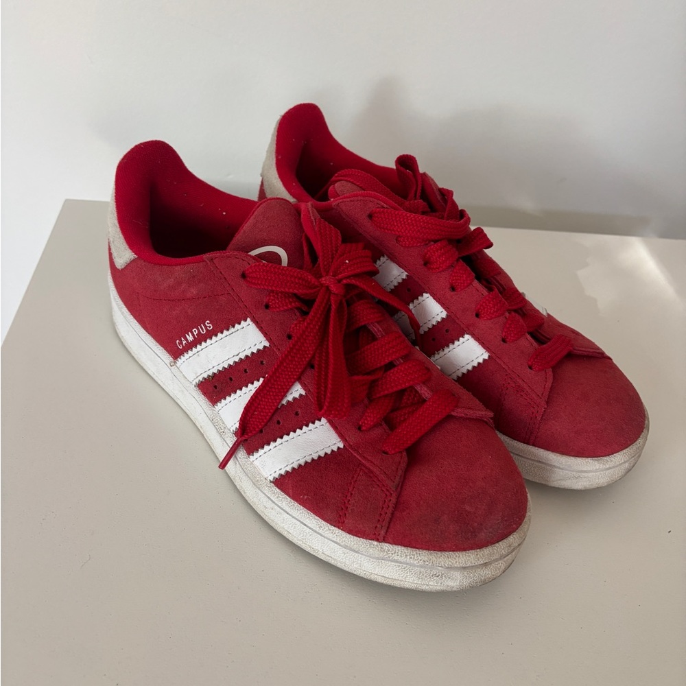 Adidas Campus Red and White Sneakers